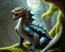 mdjrny-v4 style, photorealistic dragon, sharp scales, insanely detailed, symmetrical glowing eyes, intricate, bright iridescent highlights, art nouveau, volt lighting, atop a mountain crag, ultra high definition, NVIDIA Iray render, volumetric illumination, by argerm inspired by Tod Lockwood and Bob Eggleton, black dragon