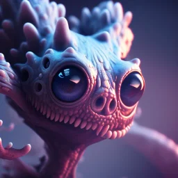 Cute fluid ink creature, big black eyes, unreal engine 5, 8k resolution, photorealistic, ultra detailed