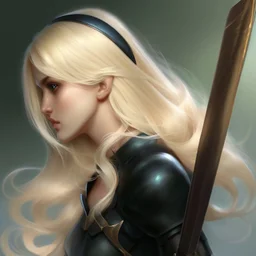 Portrait of beautiful blonde warrior