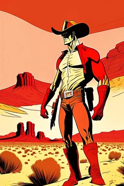 a simple red blooded desert valley marvel comics style