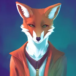 a fox fursona, trending on artstation, by kawacy, furry art, digital art, cyberpunk, high quality, backlighting