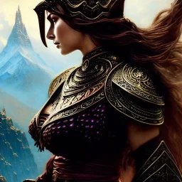 Drawing of beautiful face,'Busty Skyrim female warrior',skyrim dragon priest mask,intense stare, ancient metal armor, balanciaga fashion clothe painting by gaston bussiere, greg rutkowski, yoji shinkawa, yoshitaka amano, tsutomu nihei, donato giancola, tim hildebrandt, Oil on canvas, cinematic composition, extreme detail,fit full head inside picture,16k