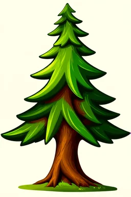 stylized pine tree, vector clipart