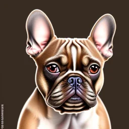 Portrait of a light brown french bulldog by hitchock