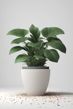 3d illustration of houseplant in terrazzo potted on white background