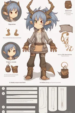 a female dragon inventor OC reference sheet