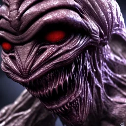 Scary humanoid alien with dark rough skin with scales, concept art, hyper realistic, photorealistic