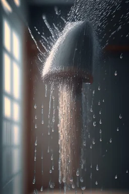 Falling showering , HD, octane render, 8k resolution