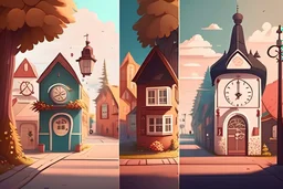 A walk through diffrent time zones of a cute little town