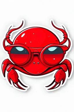 cool red crab with gogles stickers