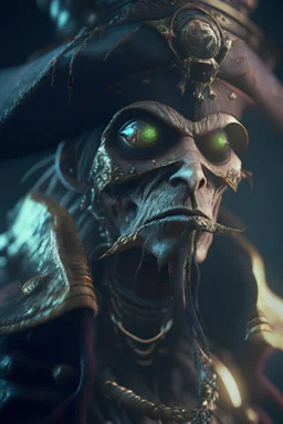 Pirate alien ,16k, octane effect, unreal engine, cinema 4d, POTRAIT