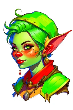 Dungeons and Dragons Gnome Female profile picture, green hair