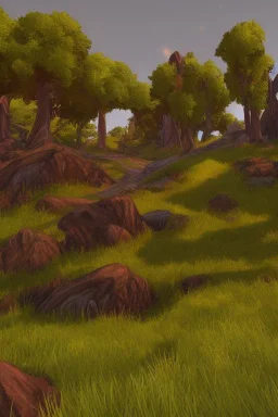 world of warcraft, r crumb, scenery, unreal engine 5, rtx, warcraft 3, ashenvale, teldrassil