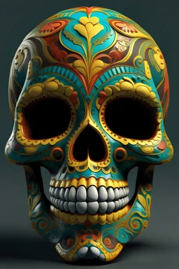 modern mexican skull zoom out
