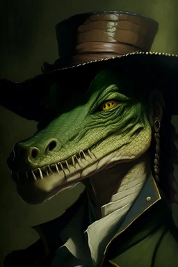 A portrait of Crocodile, from One Piece anime, Caravaggio style