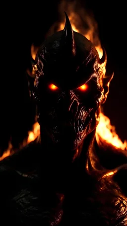 Full HD,8K,scary,creepy demon,with fire,dark background