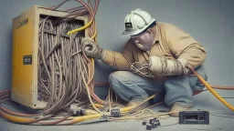 cable repair man breaks internet