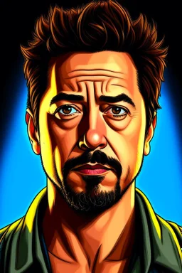 Comic portrait of Tony Stark