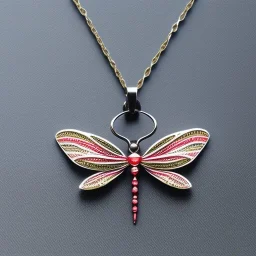 necklace with a simple, elegant design featuring a single, shimmering polyester in dragonfly pendant