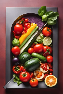 shocking bloody Guillotine magazine cover: A colorful vegetable dish that can be made with eggplant, zucchini, bell peppers, and tomatoes.