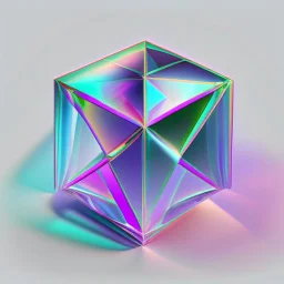 3d holographic geometric shape isolated on transparent background