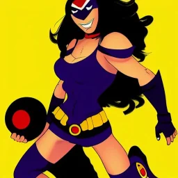 Epic full body picture portrait of busty atletic young beautiful Raven teen titans Frank Frazetta styles