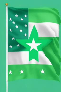 Joe Biden with Esperanto flag. Green flag with white square and green star inside the square. "Esperanto Flag"