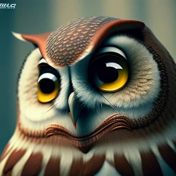 Badass Owl, macro lens blur, photorealistic,studio lighting, sharp focus, unreal engine