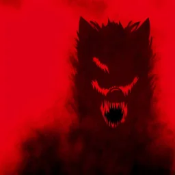 horror werewolf red background