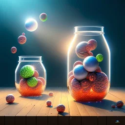 A complete world in a jar floating, super high resolution, professional photograph, in focus, beautiful detail, professional digital art, stunning 4k, volumetric light, Award-winning photograph, photography