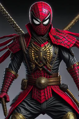 Spider-Man as a futuristic samurai