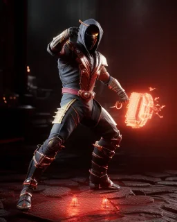 Scorpion from Mortal Kombat 11, highly detailed, hyper-detailed, beautifully color-coded, insane details, intricate details, beautifully color graded, Cinematic, Color Grading, Editorial Photography, Depth of Field, DOF, Tilt Blur, White Balance, 32k, Super-Resolution, Megapixel, ProPhoto RGB, VR, Half rear Lighting, Backlight, non photorealistic rendering