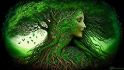 the green-eyed lady, mother nature herself bent down to kiss the earth and blessed it with new life, she grew roots and became a magnificent tree