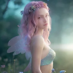 one big crystal subtle flower in a galactic ambiance with a beautiful girl fairy, transparent petals, delicate colors, in the foreground, full of details, smooth，soft, shine light atmosphere, light effect，vaporwave colorful, concept art, smooth, extremely sharp detail, finely tuned detail, ultra high 3d depth, definition,incrate detail, 8 k, unreal engine 5, ultra sharp focus