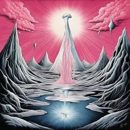 Thin Ice cracks, slip out of your mind, Pink Floyd iconography, surrealism, dramatic, by Tom Toles and Lynd Ward, Pink Floyd album art, detailed, fine lines, sharp focus, weirdcore