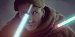 A jedi with his lightsaber, 8k, HD, cinematography, photorealistic, Cinematic, Color Grading, Ultra-Wide Angle, Depth of Field, hyper-detailed, beautifully color-coded, insane details, intricate details, beautifully color graded, Cinematic, Color Grading, Editorial Photography, Depth of Field, DOF, Tilt Blur, White Balance, 32k, Super-Resolution, Megapixel, ProPhoto RGB, VR