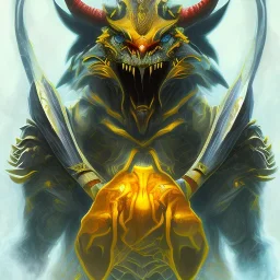 Demon sin of pride, evil, yellow