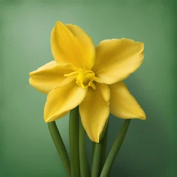 Create yellow daffodil and green background