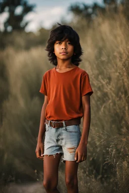 12 year old young boy with olive skin and dark hair