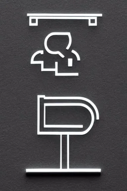 Logo, silver ink on black radiant paper, pictogram of a person standing separated from a group