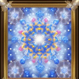 ultra detailed picture frame of many tiny epic fantasy ice flowers and many tiny semi transparent white snowflakes, majestic, intricate, masterpiece, insanely detailed, 4k resolution, cinematic smooth, intricate details , soft smooth lighting, vivid pastel colors, iridescent accents