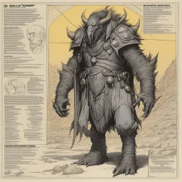 ConceptSheet: AD&D monster tentamort, with statistics [by Moebius]