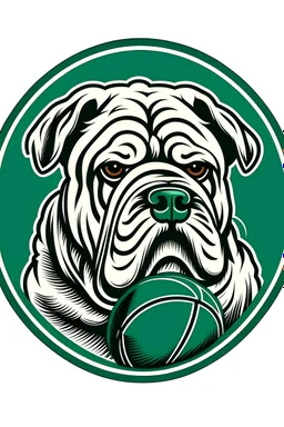 could u make a logo of a bulldog for a basketball team green with a small basketball