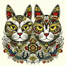 Ornamental cats as clipart