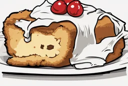 deep fried cheesecake bite, with a bite taken out clean vector style, bold outline