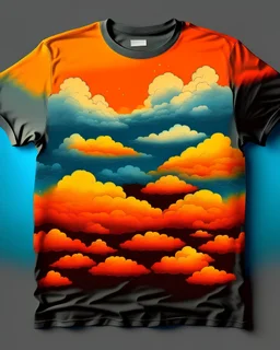 edit design of clouds in sunset for my T-shirt