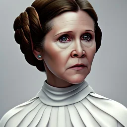 [[extrem stunning photorealistic carrie fisher as princess leia]] :: [[photorealistic brown eyes, short hair, head and shoulders portrait, 8k resolution photorealistic portrait by Greg Rutkowski, Artgerm, WLOP, hyperdetailed, intricately detailed, triadic colors]]