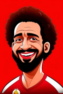 mo salah football player cartoon 2d