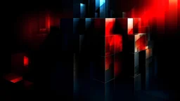 dark blurry abstract geometric pattern cube shape background with 3d effect and red hues oil brush strock