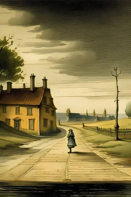 alone inn , lonely road, 18 century,